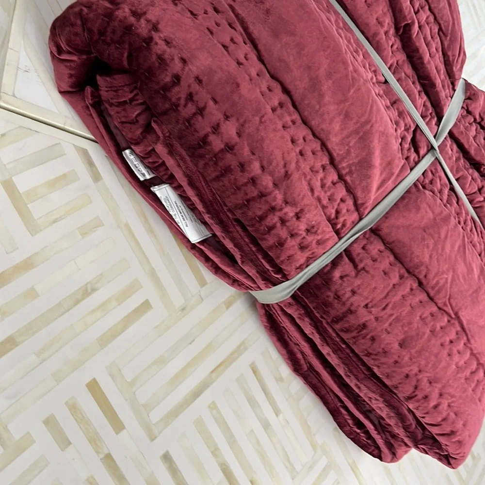 Anthropologie Wine Red Quilted Comforter. This is the comforter only.